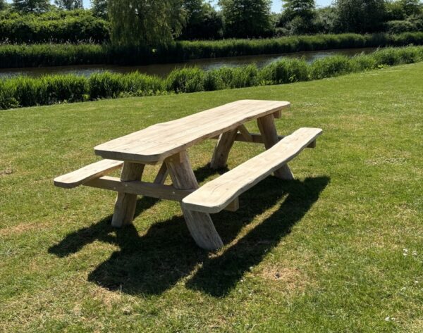 Eco Picknicktafel Boomstam Eiken - Afbeelding 7