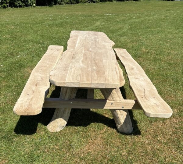 Eco Picknicktafel Boomstam Eiken - Afbeelding 8