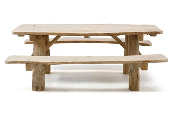 Eco Picknicktafel Boomstam Eiken - Afbeelding 5
