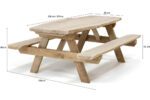 Eiken Robuuste Picknicktafel Eco Natuur - Afbeelding 7