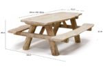 Eco Picknicktafel Boomstam Eiken - Afbeelding 6