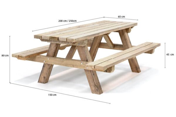 Eiken picknicktafel Bos - Afbeelding 6