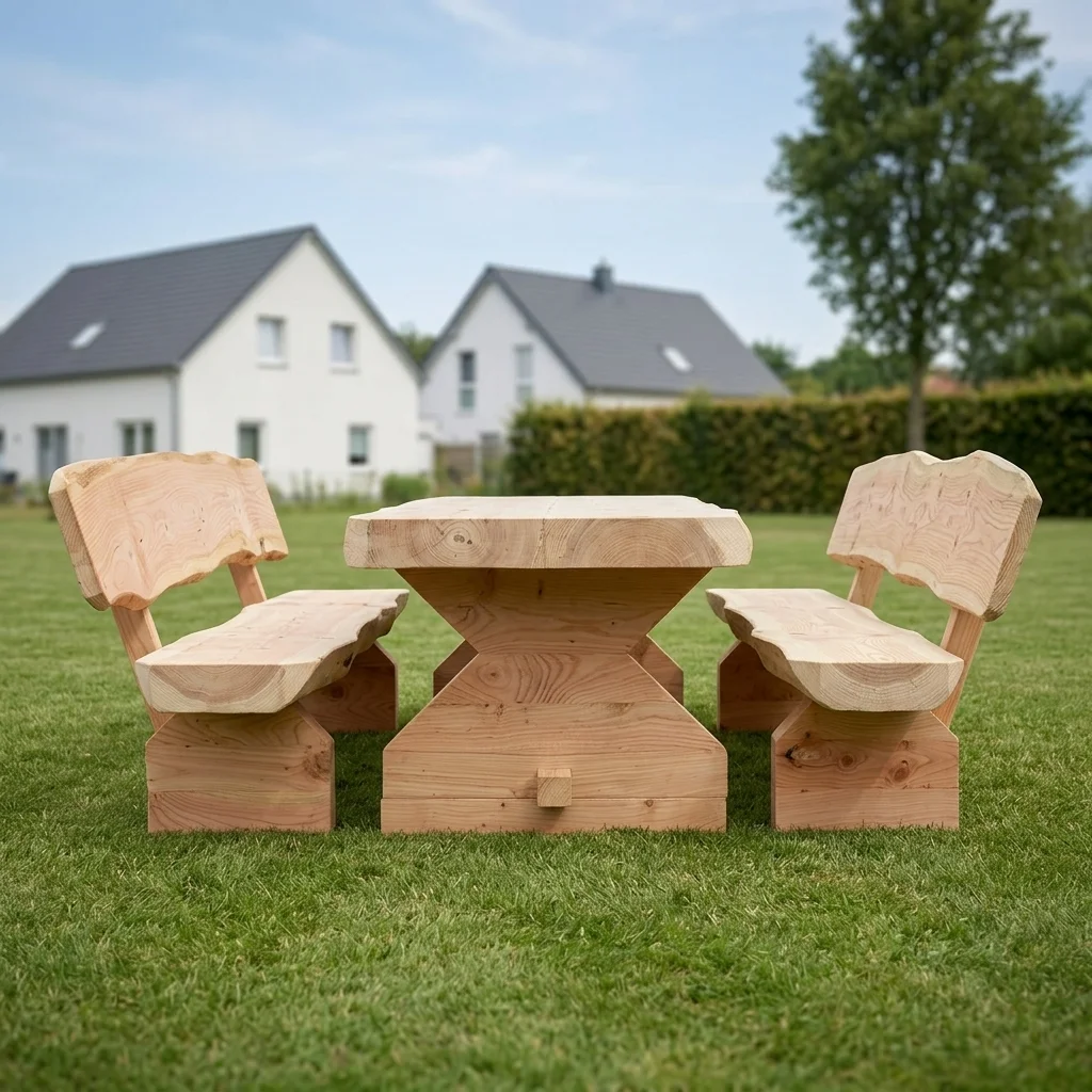 Eco Oostenrijkse Douglas picknickset met rugleuning-1