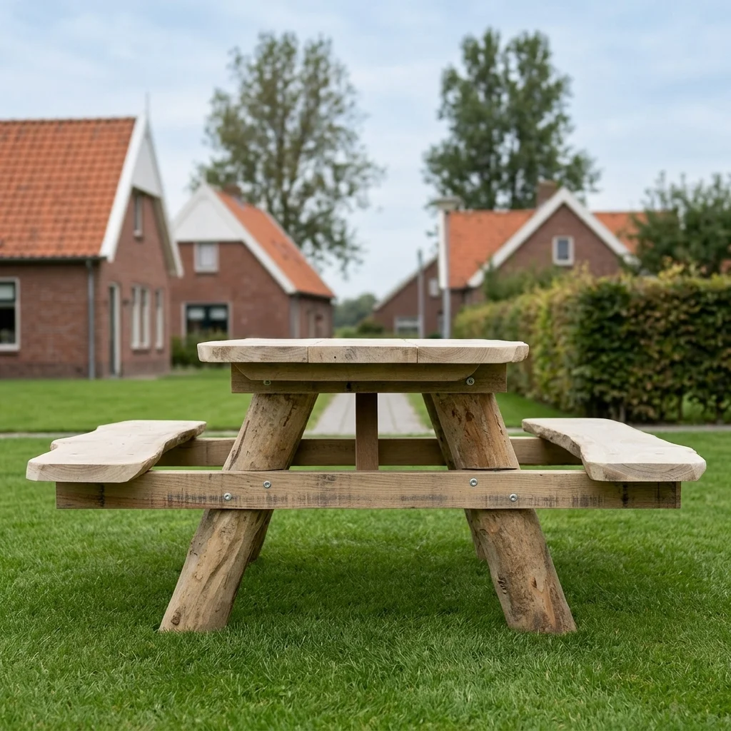 Eco Picknicktafel Boomstam Eiken -2