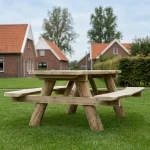 Eco Picknicktafel Boomstam Eiken -3