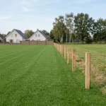 Eiken afrasteringpalen gekloofd