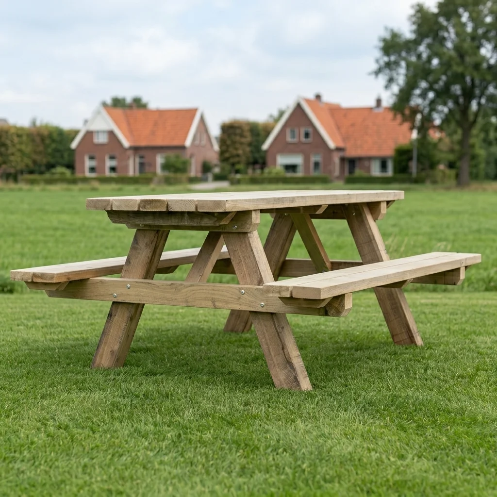 Eiken picknicktafel Bos-1