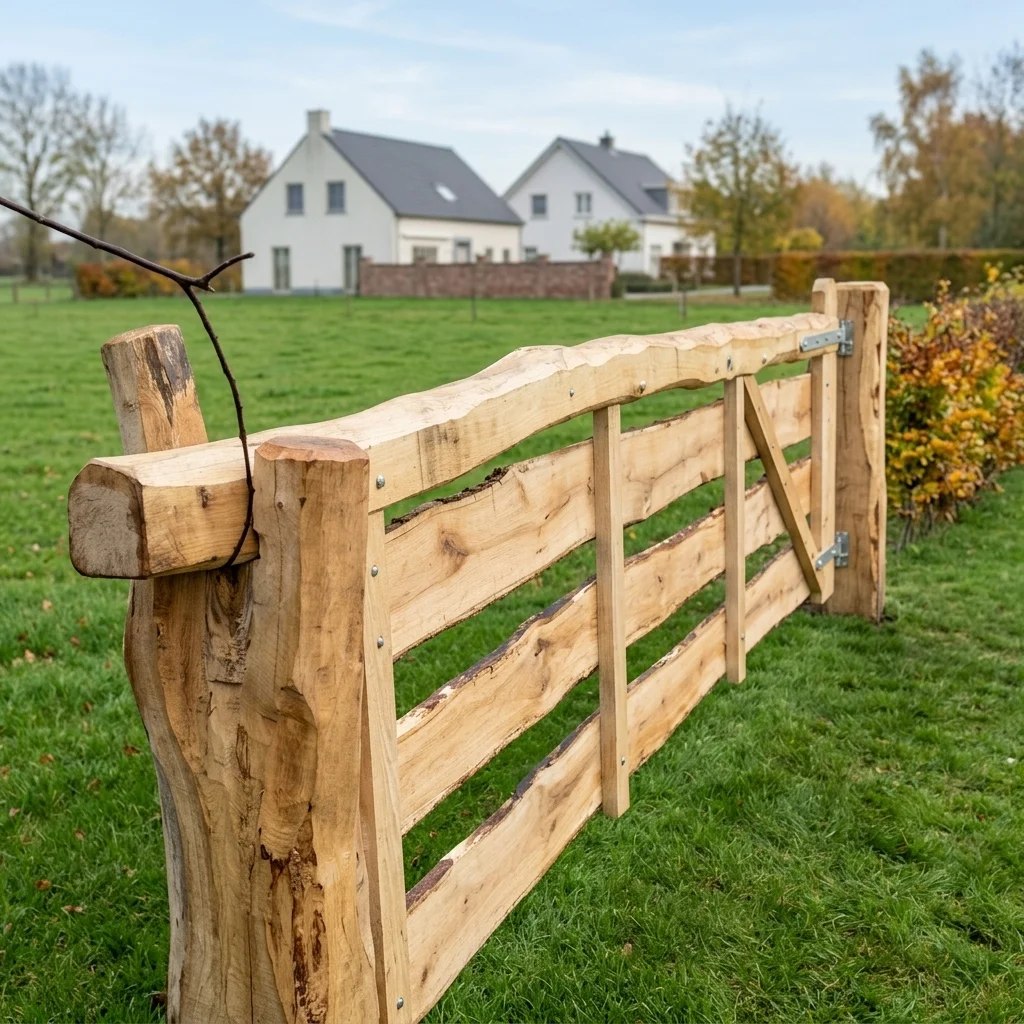 Gedisseld eiken wringhek schuin
