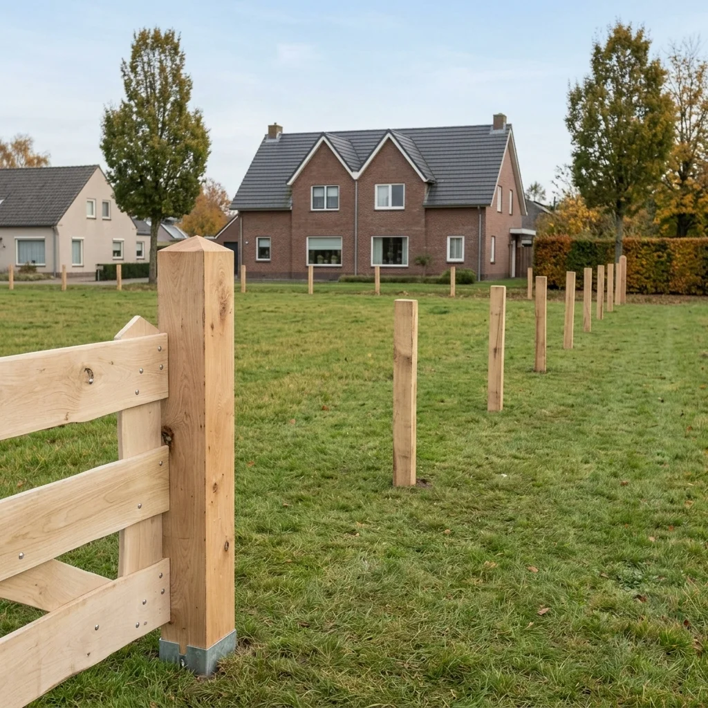 Gekloofde eiken afrasteringpalen