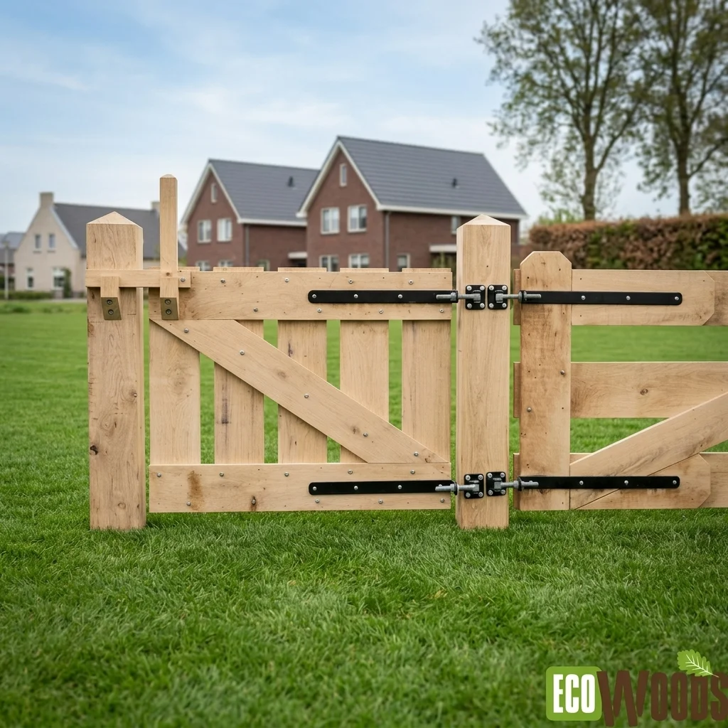 Houten looppoort plattelandshek-1