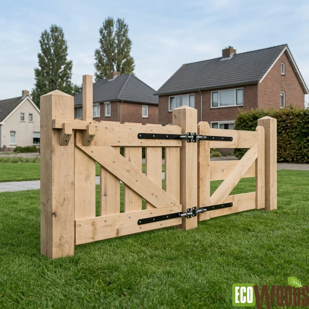 Houten looppoort plattelandshek-2