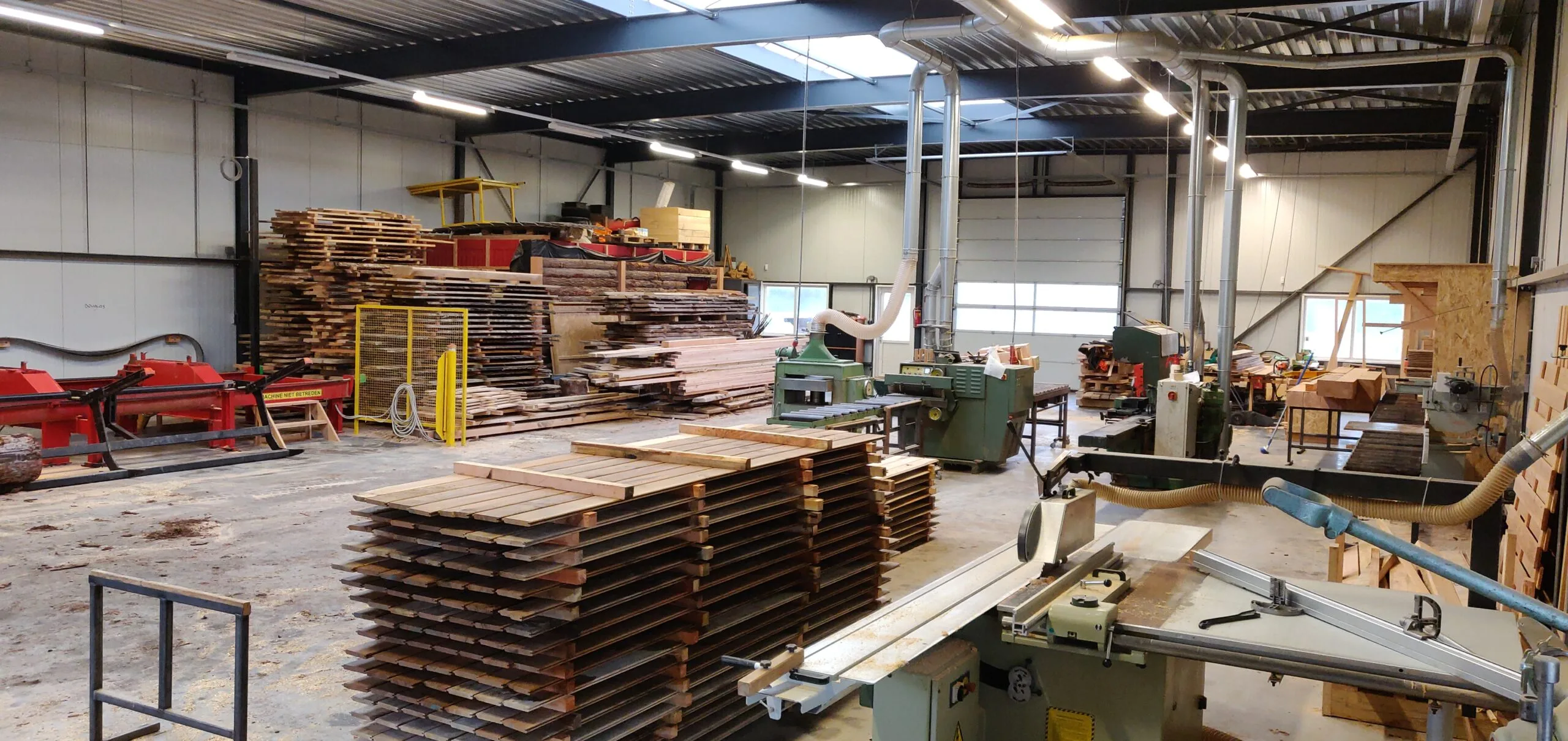 Overzicht eigen houtzagerij ecowoods