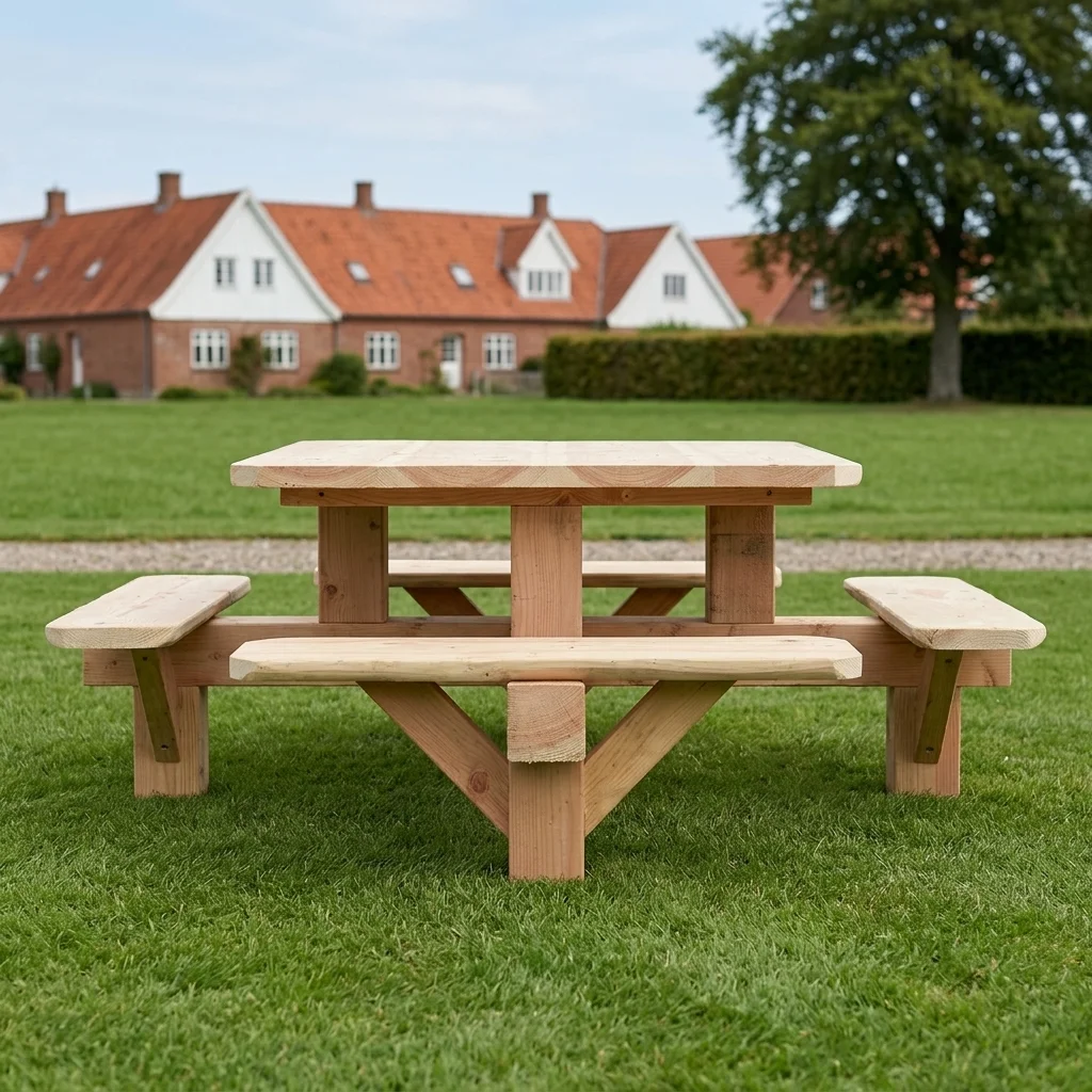 Vierkante picknicktafel de Veluwe (of rechthoekig)-2