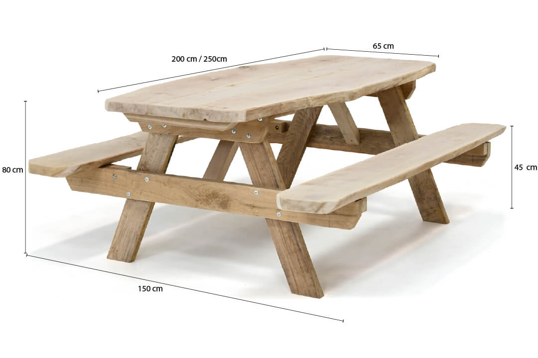 picknicktafel afmetingen