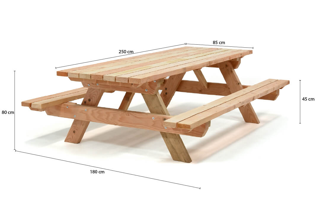 afmetingen picknicktafel
